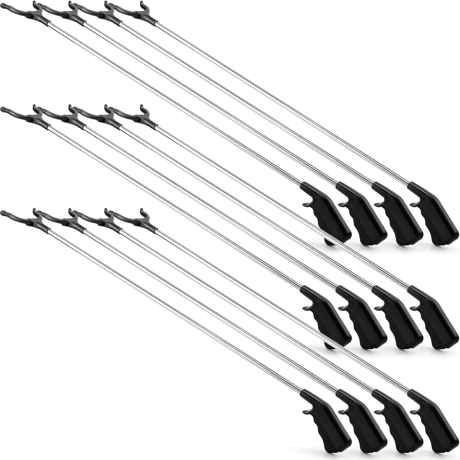 12 Pack Grabber Reacher Tool  Black (47.2 Inch)