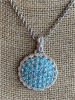 Sterling Silver Necklace w/ Blue Stones
