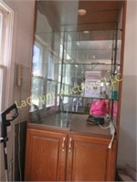 Large glass door storage display cabinet