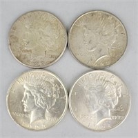 1922-D,1922-S, 1923 & 1924 Silver Peace Dollars.