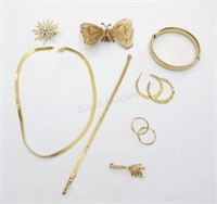 Gold Tone - Necklaces, Earrings, Brooches