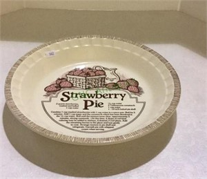 Strawberry pie plate with recipe by Royal China
