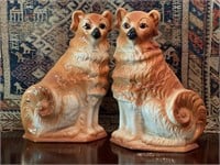Large Pair Of Staffordshire Dogs