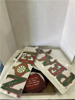 Flat of Christmas Themed Hanging Signs