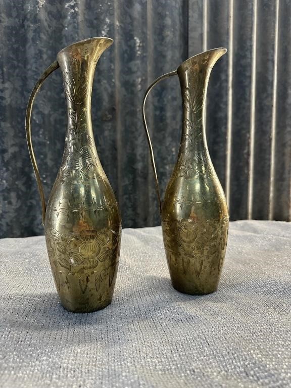 2 brass vases made in India