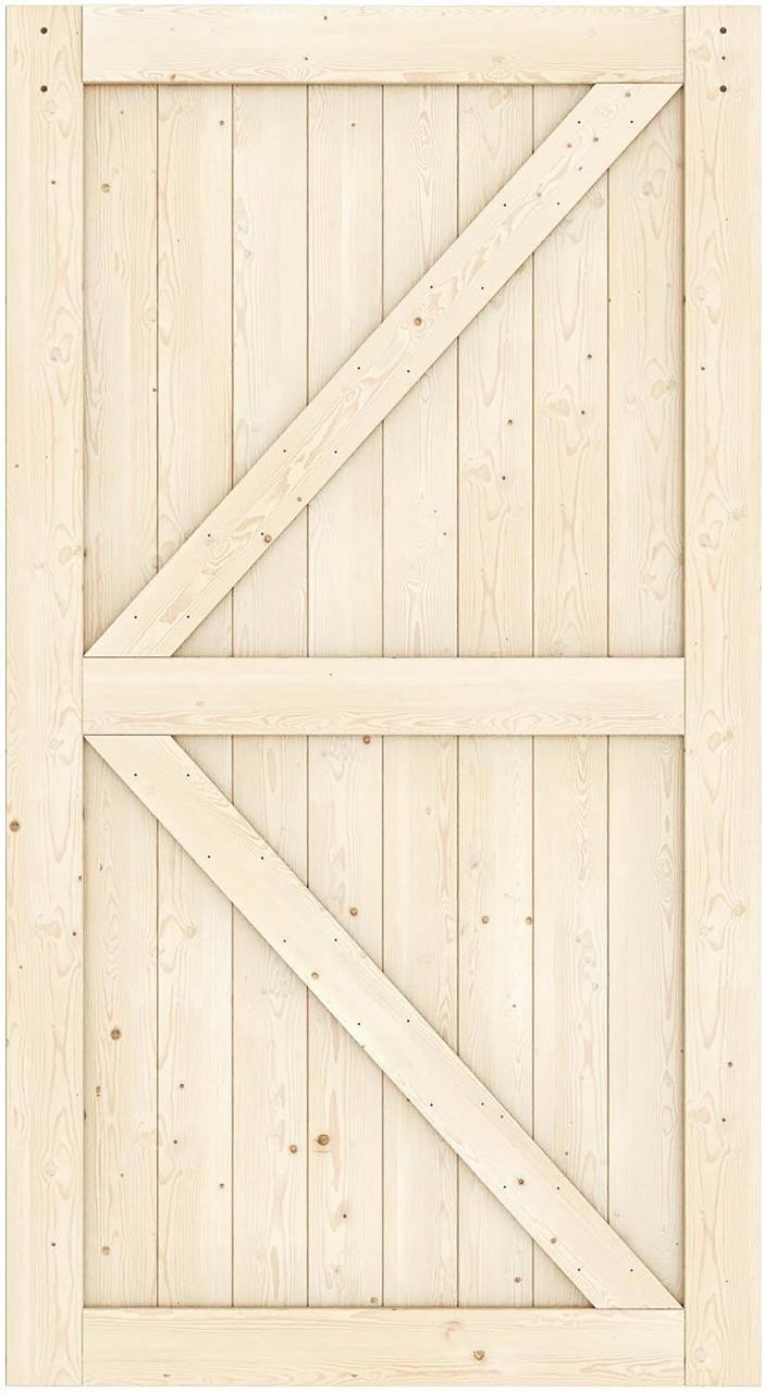 ZEKOO 46x84 Spruce Wood Unfinished Barn Door