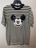 Mickey Mouse Sequin Shirt Striped Sequin