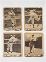 4) 1940 GUM INC. PLAY BALL CARDS