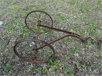 Small Antique Wheels on Hitch? - Approx 2 Feet