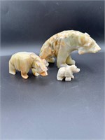 Vintage Onyx Sone Carved Lot of Bears
