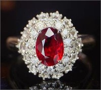 1.2ct natural pigeon blood ruby ring in 18k gold