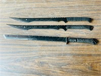 3 metal swords approx 20" long