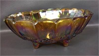 Vintage Heavy Amber Carnival Glass Bowl