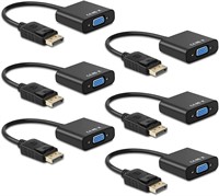 6-Pack Gold-Plated DP to VGA Adapter