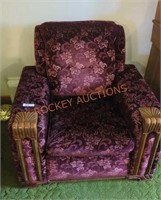 Vintage 37" wide MCM velvet chair