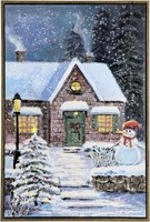 B163  ArtbyHannah Snowman Wall Art 16x24 Canvas