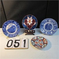 19th century blue & white historical plates