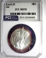 1999 Silver Eagle MS70 LISTS $1600