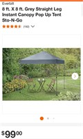 Everbilt  8  X 8 ft. Straight Leg Instant Canopy