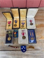 eight military service medals