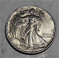 1943 Natural BU Walking Liberty Half Dollar