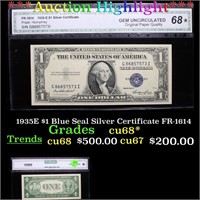 ***Auction Highlight*** 1935E $1 Blue Seal Silver