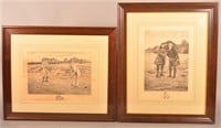 Two Signed Golf Engravings.