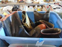 TOTE OF RUBBER BOOTS