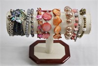 11pc Glass / Acrylic Beaded Bracelets