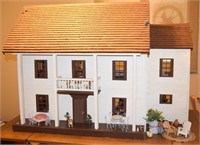Handcrafted Solid Wood 8 Room Dollhouse w/ Lot