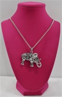 Large Elephant Pendant Necklace