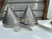 Pair of commercial stainless juicer cones
