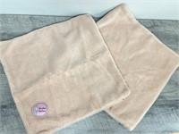 2 pink super cozy pillow covers for 18" pillows