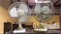 Two 14 inch table top fans,