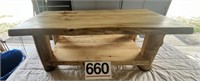 Log Furniture Bench  H-18"xL-48"xW24" Stain on top