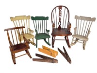 Children’s Doll Wooden Rocking Chairs