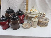 Canister Set, Italy Tureen & Jewelry?? Boxes