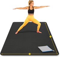 Large Yoga Mat 7'x5'x8mm  Non-Slip  Black