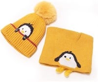 Kids Winter Penguin Beanie & Scarf