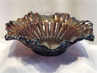 Mid-Century Amethyst Carnival Art Glass Bowl