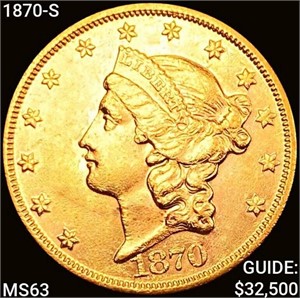 1870-S $20 Gold Double Eagle