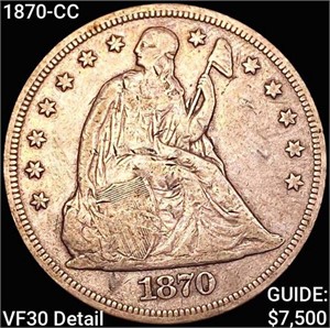 1870-CC Silver Trade Dollar