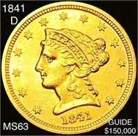 1841-D $2.50 Gold Quarter Eagle
