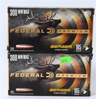 40 Rounds of Federal Premium .300 Win Mag Ammo