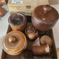 Wood Decor- Boxes, Creamer & Sugar, Urn w/ Lid &