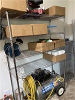 Wash shelving unit items on and about not