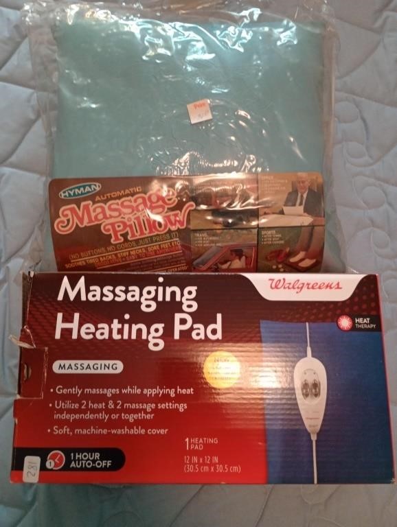 New massaging heating pad and a massage pillow