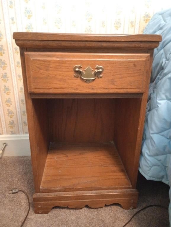 Single drawer night stand with bottom shelf, 15