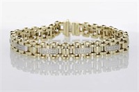 1.00 Ct Diamond Fancy Link Design Bracelet 10 Kt