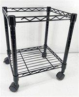Black Compact Mobile Wire File Cart
